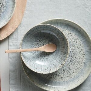 Denby Halo Speckle Rice Bowl, Oven Safe Stoneware, Made in England, One Bowl.